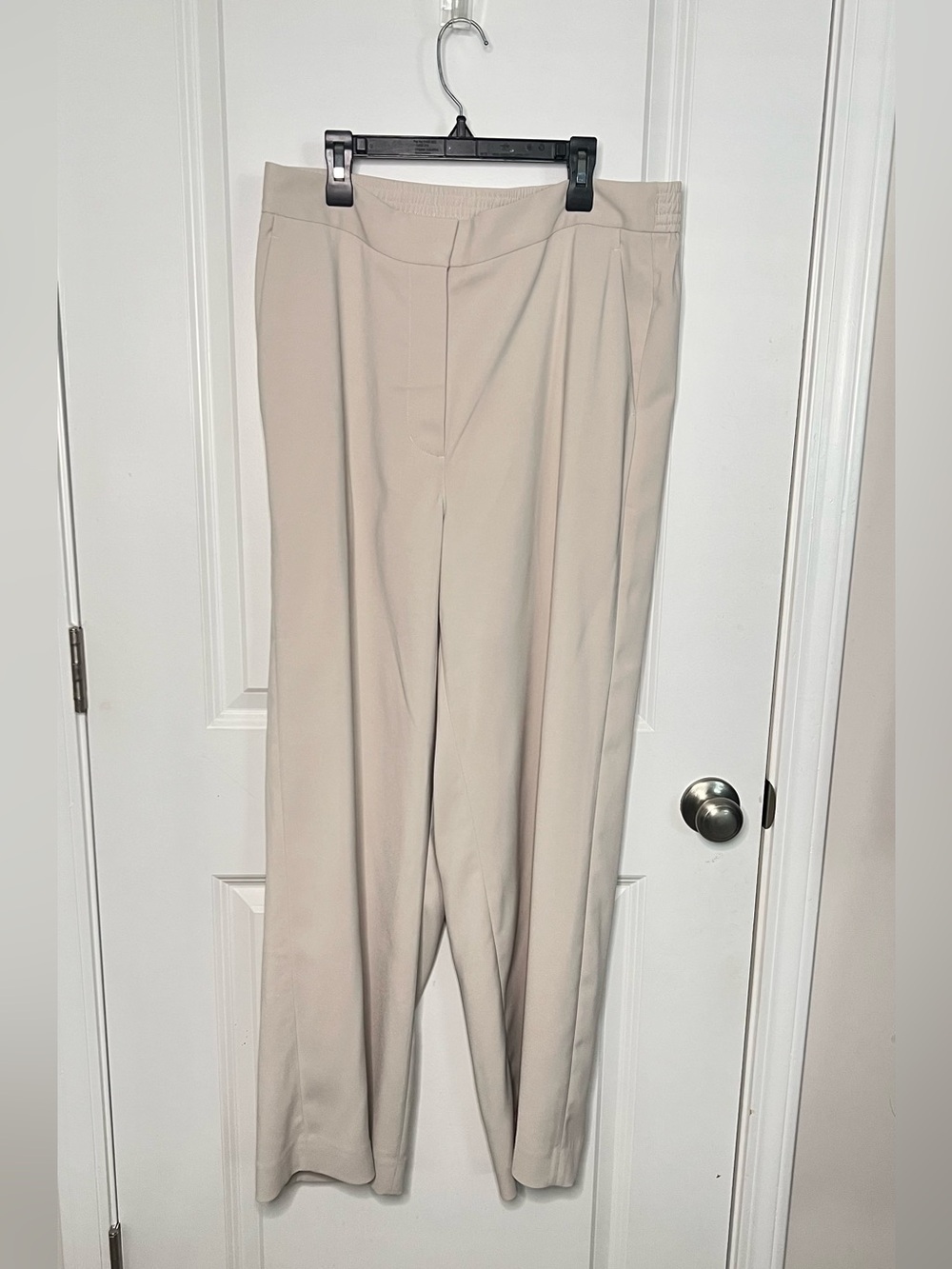 Quince Sz 14 Stretch Crepe Classic Trouser Pants Sand Tan Old Money Career